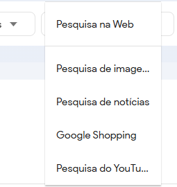 Print das opções dentro da área de pesquisa, como pesquisa por imagem, notícias e outros.