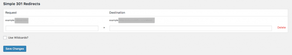 Print de redirecionamento do WordPress