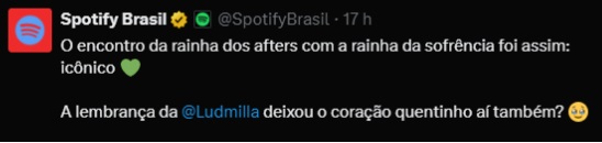 Print de uma mensagem do Spotify falando com o seu público